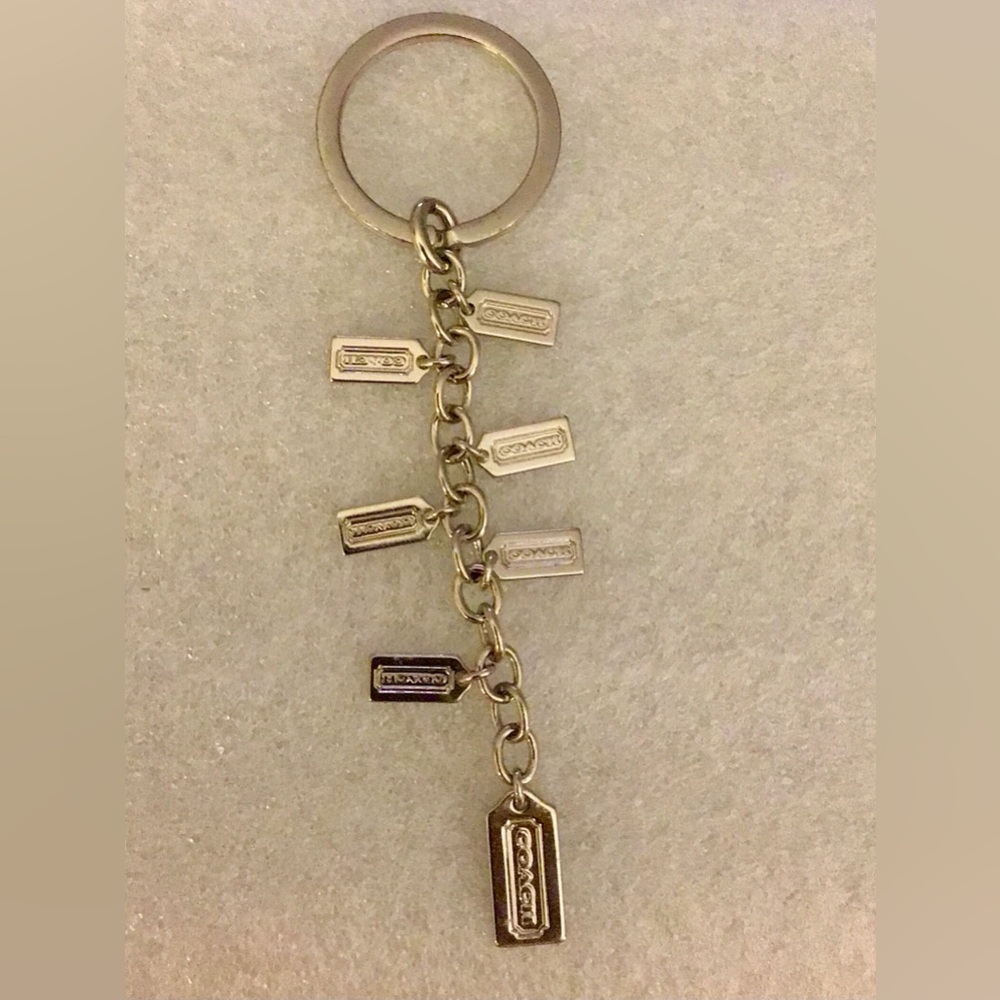 Coach Metallic Keychain with Logo Tags Vintage